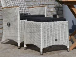 Polyrattan Gartenhocker Long Island white wash
