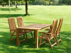Premium Deluxe Teakholz Gartentisch Loft 160x90cm
