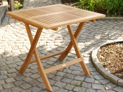 Premium Deluxe Teakholz Klapptisch Darwin 80x80cm