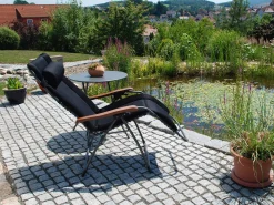 Relaxliege Oasi Daydreamer XL 3D-Mesh Black Holzarmlehnen