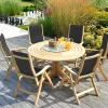 Roble Holz Gartenstuhl Sling Recliner Charcoal