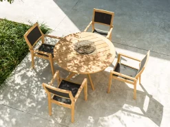 Roble Holz Gartenstuhl Tivoli stapelbar Sling Charcoal