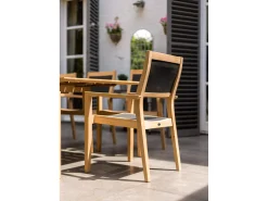 Roble Holz Gartenstuhl Tivoli stapelbar Sling Charcoal