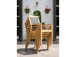 Roble Holz Gartenstuhl Tivoli stapelbar Sling Charcoal