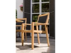 Roble Holz Gartenstuhl Tivoli stapelbar Sling Charcoal