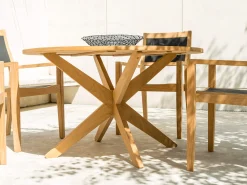 Roble Holz Gartentisch Tivoli X-Leg Ø125cm