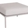 Romy Lounge Hocker Alu greige Kissen Vanilla