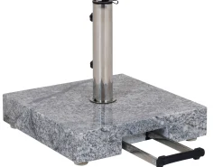 Schirmständer 45kg Granit grau 45x45cm Teleskopgriff & Rollen
