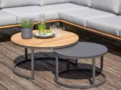 Serra Loungetisch Volano Alu Teak Ø80cm