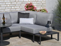 2-Sitzer Aluminium Loungesofa Vinpearl mit Ecke