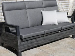 3-Sitzer Verstell-Loungesofa Chalet Alu Geflecht mix-grey