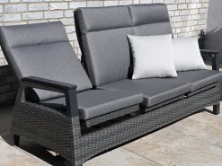 3-Sitzer Verstell-Loungesofa Chalet Alu Geflecht mix-grey