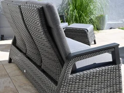 3-Sitzer Verstell-Loungesofa Chalet Alu Geflecht mix-grey