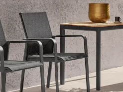 Soft Dining Tisch Alu anthracite Teak