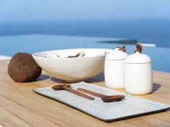 Soft Dining Tisch Alu white Teak