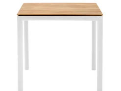 Soft Dining Tisch Alu white Teak