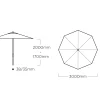 Sonnenschirm Easy-Push Ø300cm silber/charcoal