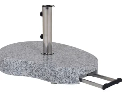 Sonnenschirmständer Granit 60kg grau Teleskopgriff & Rollen