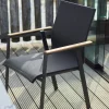 Soul Stapelsessel anthracite mit Teak-Armlehne