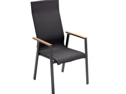 Soul Stapelsessel hoch anthracite mit Teak-Armlehne