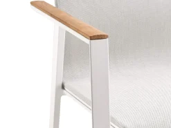 Soul Stapelsessel hoch white mit Teak-Armlehne
