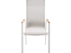 Soul Stapelsessel hoch white mit Teak-Armlehne