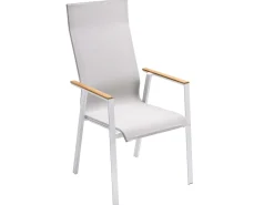 Soul Stapelsessel hoch white mit Teak-Armlehne