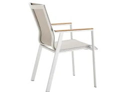 Soul Stapelsessel white mit Teak-Armlehne