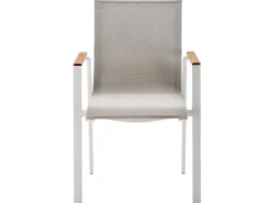Soul Stapelsessel white mit Teak-Armlehne