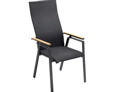 Soul Verstellsessel hoch anthracite mit Teak-Armlehne