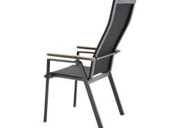 Soul Verstellsessel hoch anthracite mit Teak-Armlehne