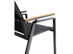 Soul Verstellsessel hoch anthracite mit Teak-Armlehne