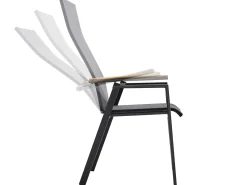 Soul Verstellsessel hoch anthracite mit Teak-Armlehne