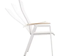 Soul Verstellsessel hoch white mit Teak-Armlehne
