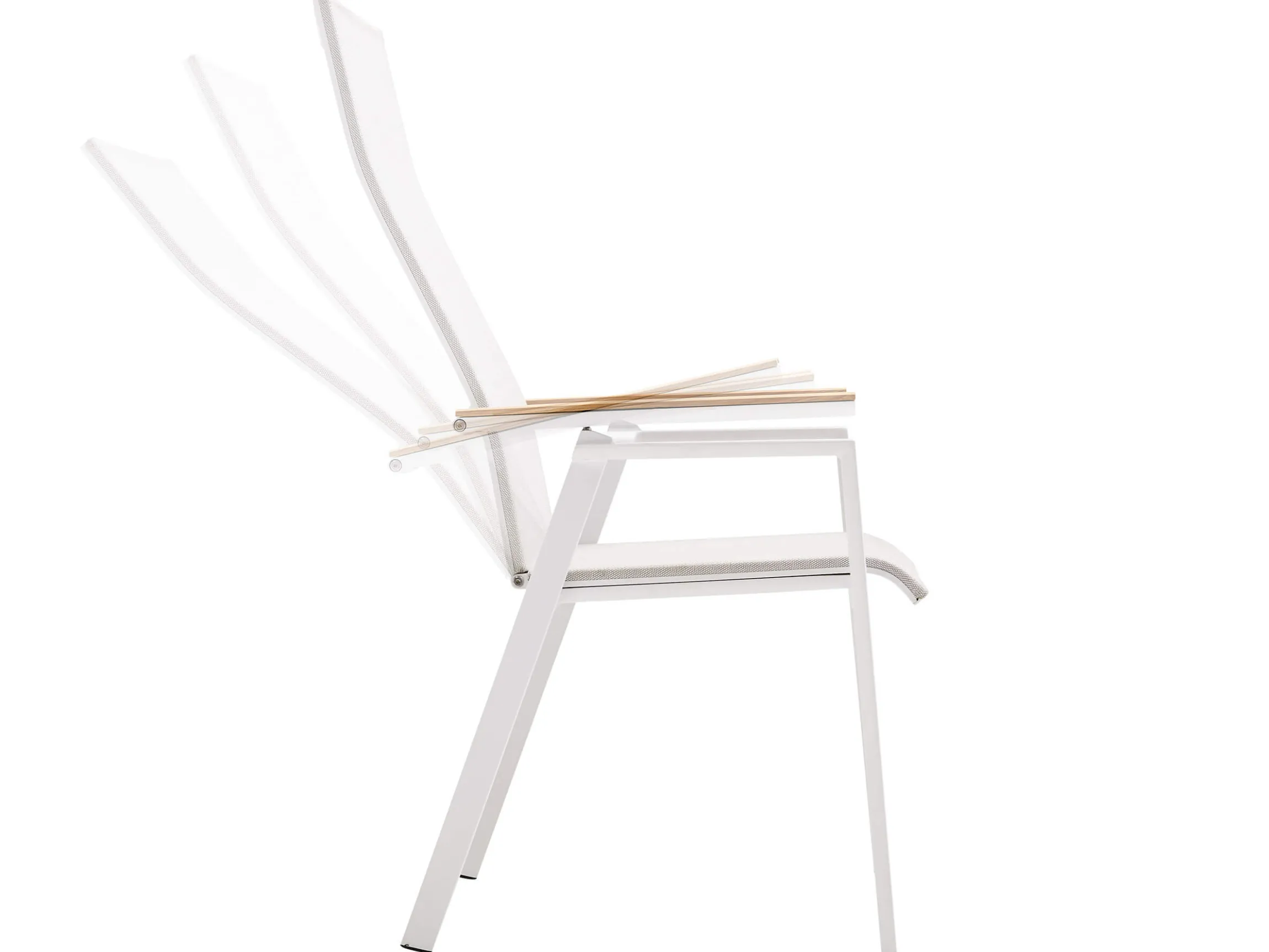 Soul Verstellsessel hoch white mit Teak-Armlehne