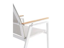 Soul Verstellsessel hoch white mit Teak-Armlehne