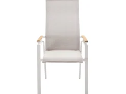 Soul Verstellsessel hoch white mit Teak-Armlehne