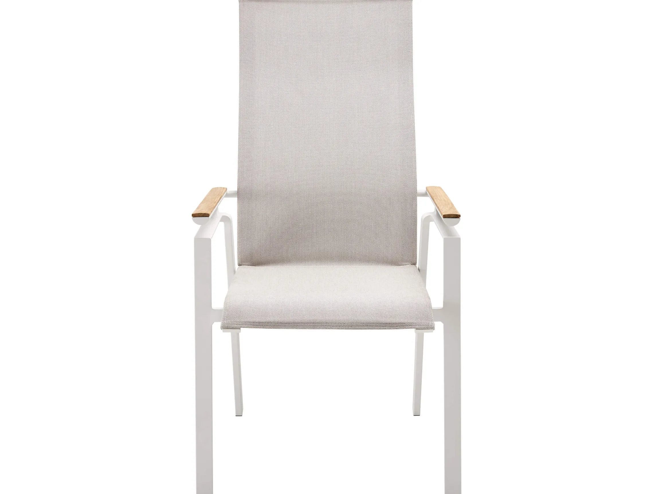Soul Verstellsessel hoch white mit Teak-Armlehne