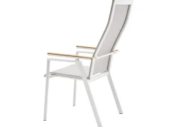 Soul Verstellsessel hoch white mit Teak-Armlehne