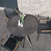 Stapelsessel Oriental Edelstahl carbon grey Teakholz