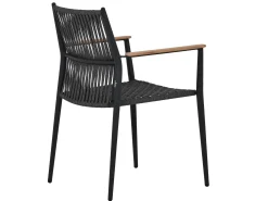 Stapelsessel Paradise Aluminium Rope Teak-Armlehnen