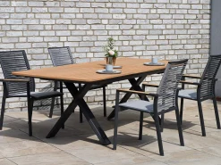 Stapelsessel Toulouse Alu anthrazit Rope Light Grey