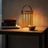 Star Solar-Leuchte small Alu Teak mit Tragegriff