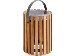 Star Solar-Leuchte small Alu Teak mit Tragegriff