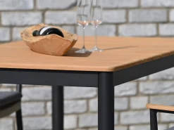 Stehtisch Alila Alu anthrazit mit Teakholz 140x80cm