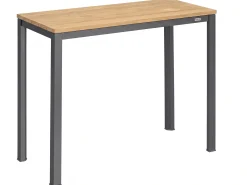 Stehtisch CUBIC 140x70cm Alu anthrazit Teakholz Tischplatte