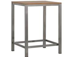 Stehtisch Outdoor Edelstahl Barolo Teakholz 80x80
