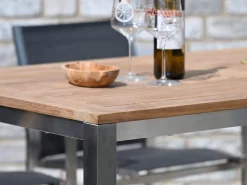Stehtisch Outdoor Edelstahl Barolo Teakholz 80x80