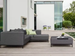 Taavi Hocker Outdoorstoff seidenschwarz