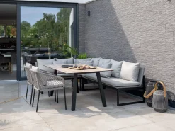 Tammo Eckelement Dining-Lounge Alu schwarz matt Textilen